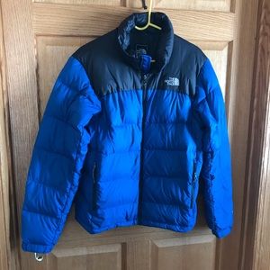 The North Face Blue and Black Puffer Jacket